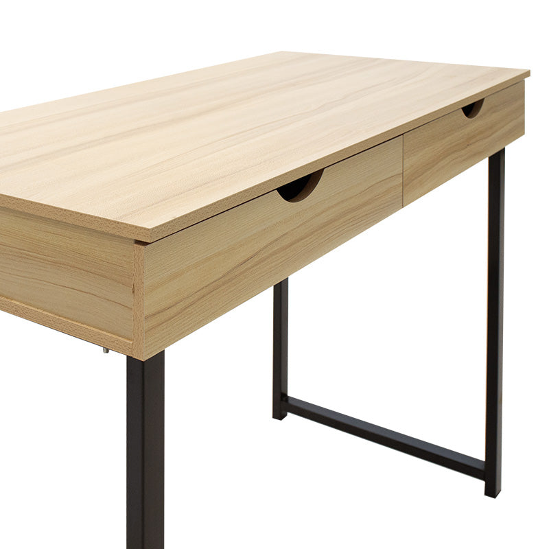 Metalic computer table Vitor MDF in maple wood color 100x48x75cm