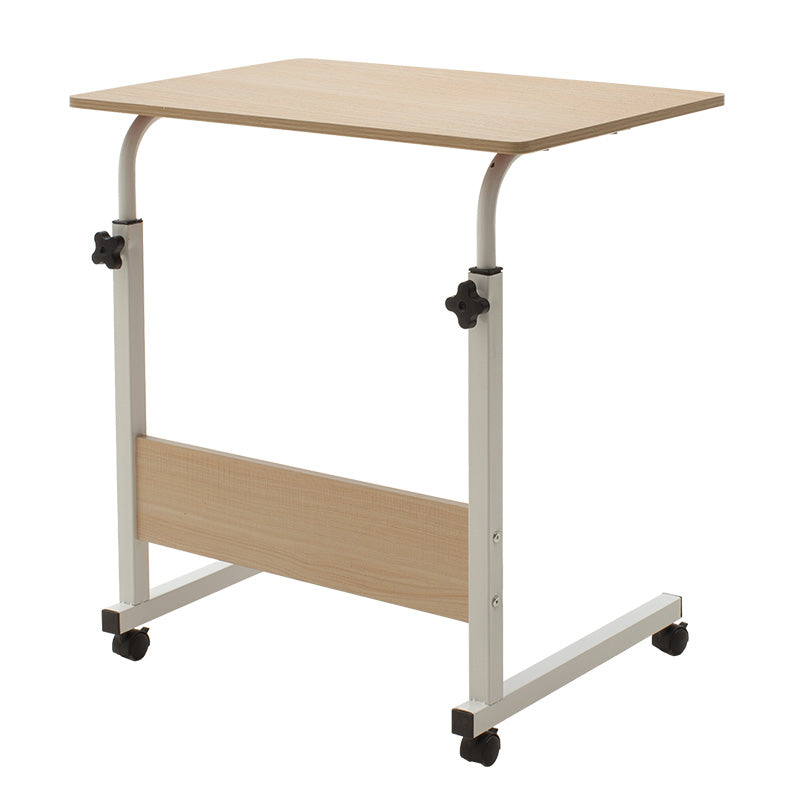 Metalic lifting computer table Piper pakoworld MDF in light oak color 60x40x69-90cm