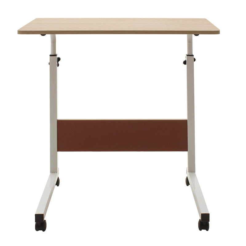 Metalic lifting computer table Piper pakoworld MDF in light oak color 60x40x69-90cm