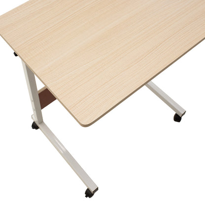 Metalic lifting computer table Piper pakoworld MDF in light oak color 60x40x69-90cm