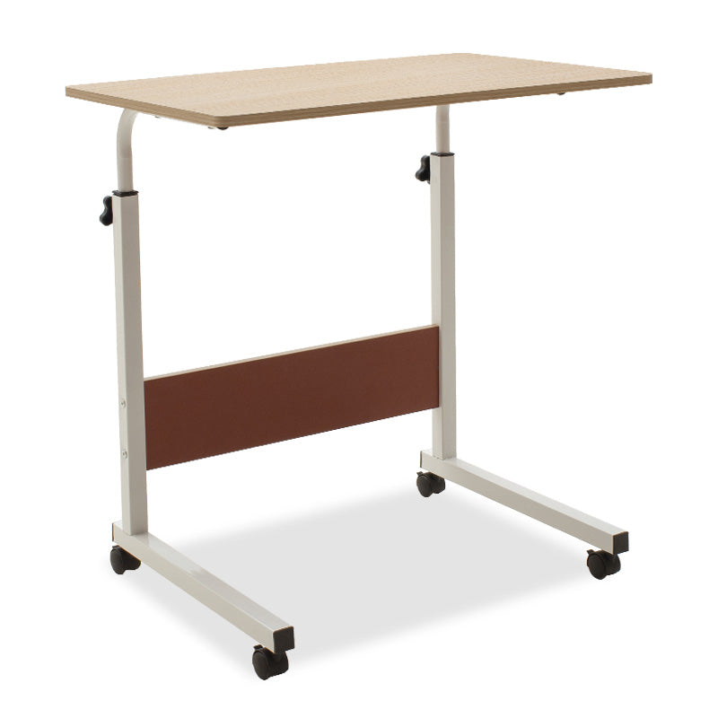 Metalic lifting computer table Piper pakoworld MDF in light oak color 60x40x69-90cm