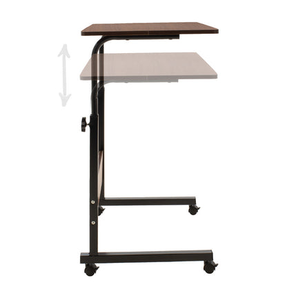 Metalic lifting computer table Piper pakoworld MDF in walnut color 60x40x69-90cm