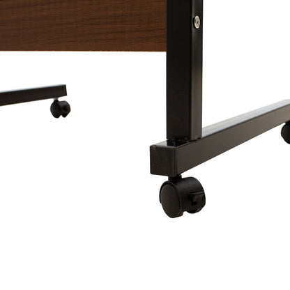 Metalic lifting computer table Piper pakoworld MDF in walnut color 60x40x69-90cm