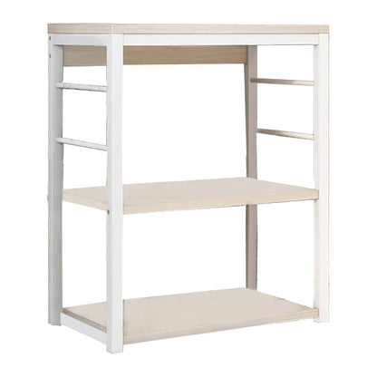 Floor shelf unit Cayde pakoworld metallic in white-natural color 50x30x71.5cm