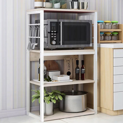 Floor rack Wille pakoworld metal white-natural 50x35x99.5cm