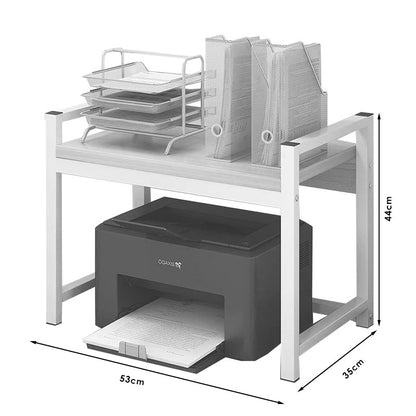Floor shelf unit Cadia pakoworld metallic in white-natural color 53x35x44cm