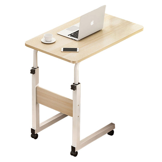 Side table Talf pakoworld on wheels in white-walnut color 60x40x85cm