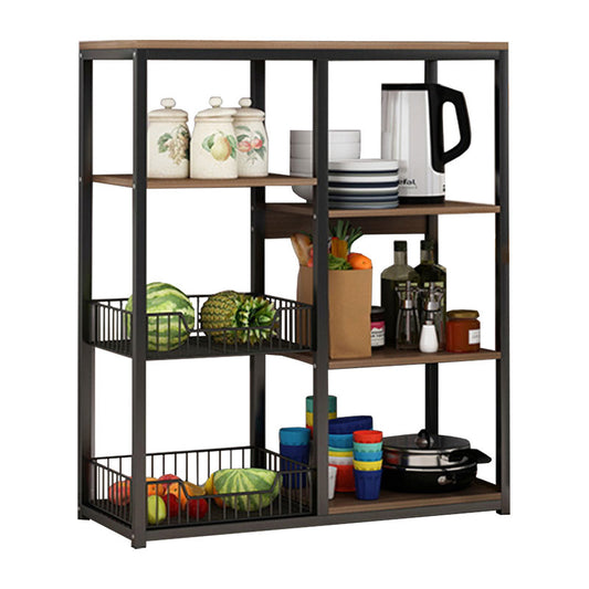 Floor Shelf unit Tati pakoworld metal black-walnut 80x30x101cm