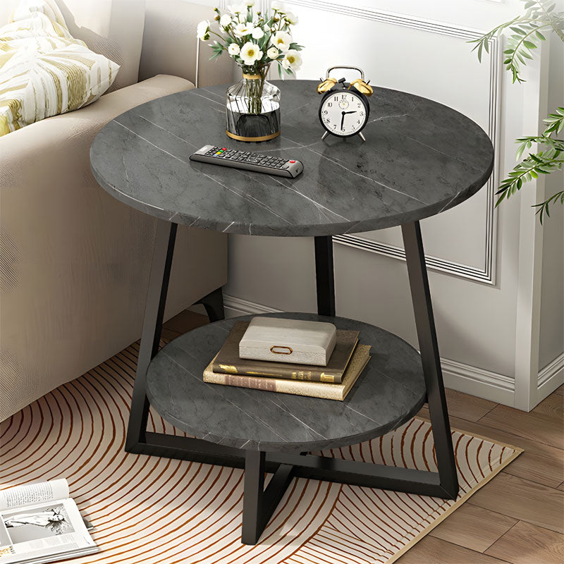 Coffee table Rota MDF color dark grey marble-black D60x60cm