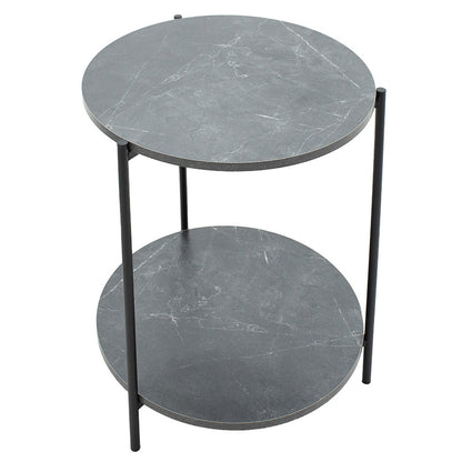 Coffee table Rhythm MDF color grey marble-black D48x60cm