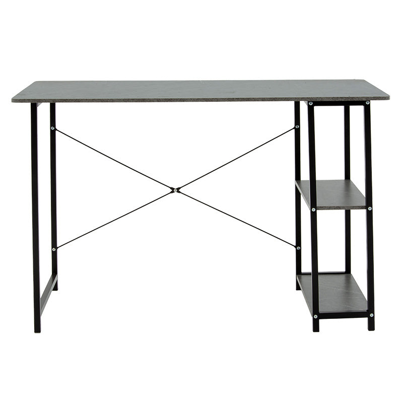 Mount pakoworld desk with shelf-MDF antique gray-black 120x60x76cm