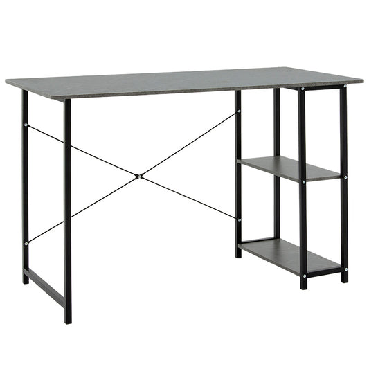 Mount pakoworld desk with shelf-MDF antique gray-black 120x60x76cm