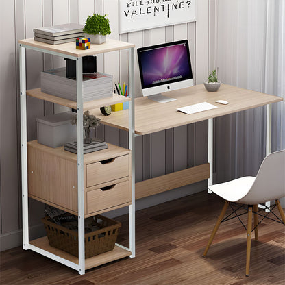 Zayn ΙΙ desk with shelf-MDF natural-white 108x40x111cm