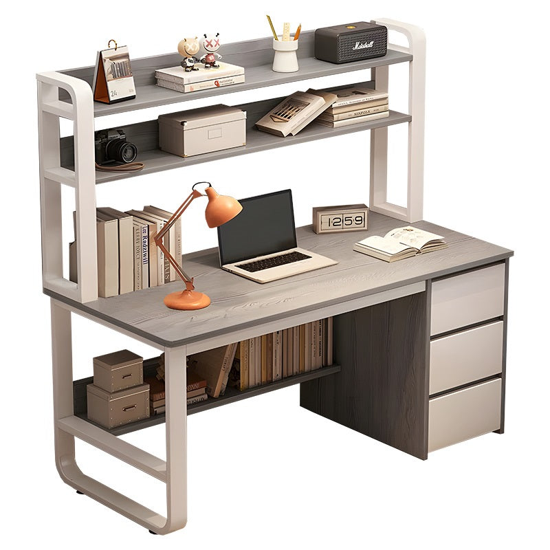 Soco pakoworld desk with shelf-MDF gray-white 120x50x144cm