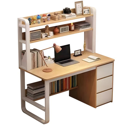 Soco pakoworld desk with shelf-MDF natural-white 120x50x147cm