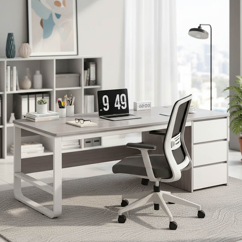 Salto desk with drawer-MDF natural-white 120x48x74cm