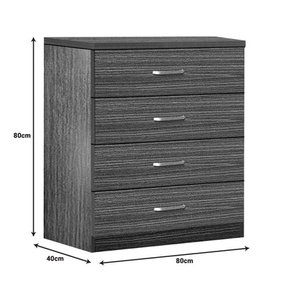 Chest of 4 drawers Killian pakoworld zebrano 80x40x80cm