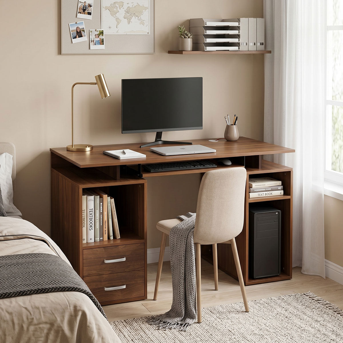 Computer desk Liberion walnut 120x55x76cm
