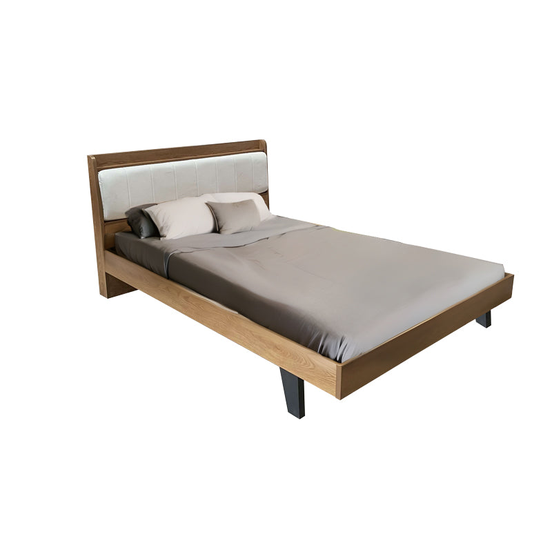 Frankly pakoworld double oak-white pu bed 150x200cm