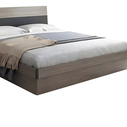 Single storage bed Daizy pakoworld light walnut-grey melamine 120x200cm