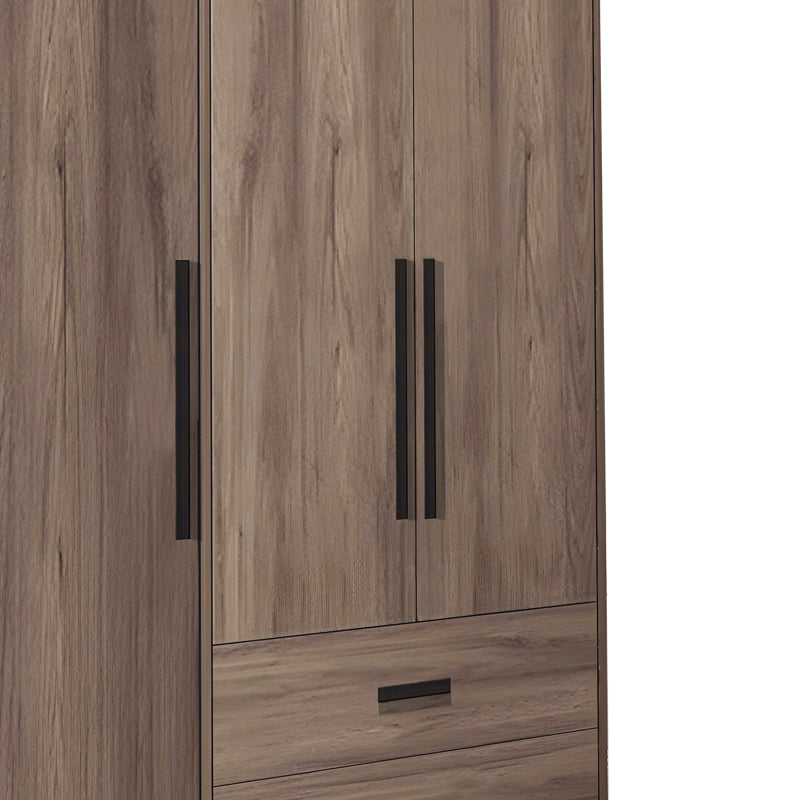 3-door wardrope Edritte with drawers light walnut 120x52x195cm