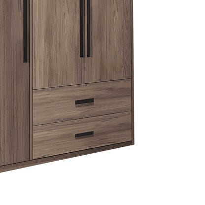 3-door wardrope Edritte with drawers light walnut 120x52x195cm