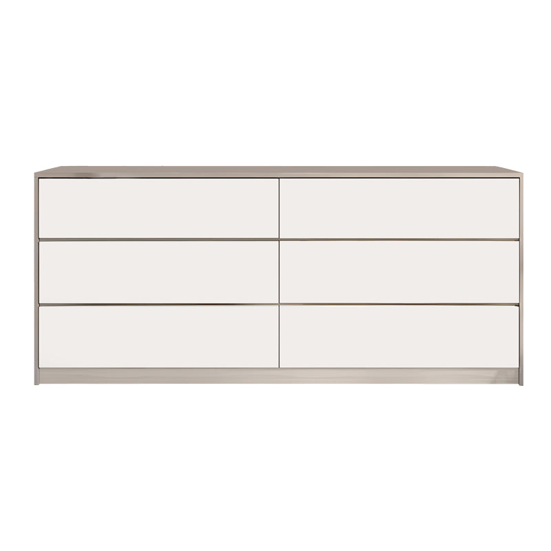 Kuanger pakoworld melamine chest of drawers in white-natural shade 120x40x70cm
