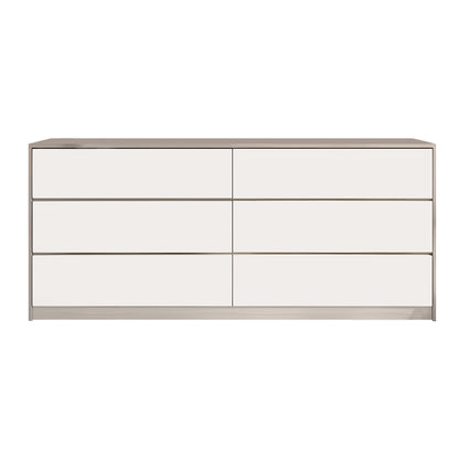 Kuanger pakoworld melamine chest of drawers in white-natural shade 120x40x70cm