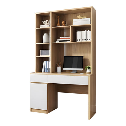 Pertin pakoworld melamine work desk in white-natural shade 120x58x195cm