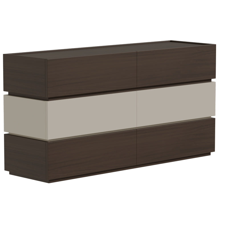 Sonlen pakoworld melamine and mdf chest of drawers in walnut-beige shade 120x40x72cm