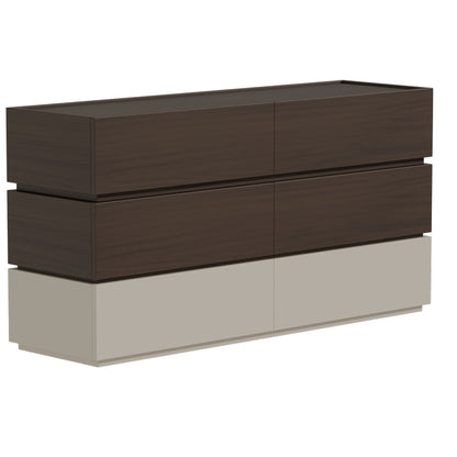 Sonlen pakoworld melamine and mdf chest of drawers in walnut-beige shade 120x40x72cm