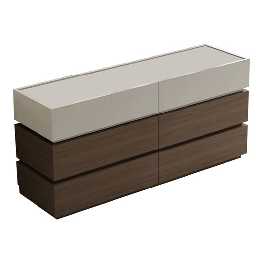 Sonlen mdf chest of drawers in walnut-beige shade 120x40x72cm