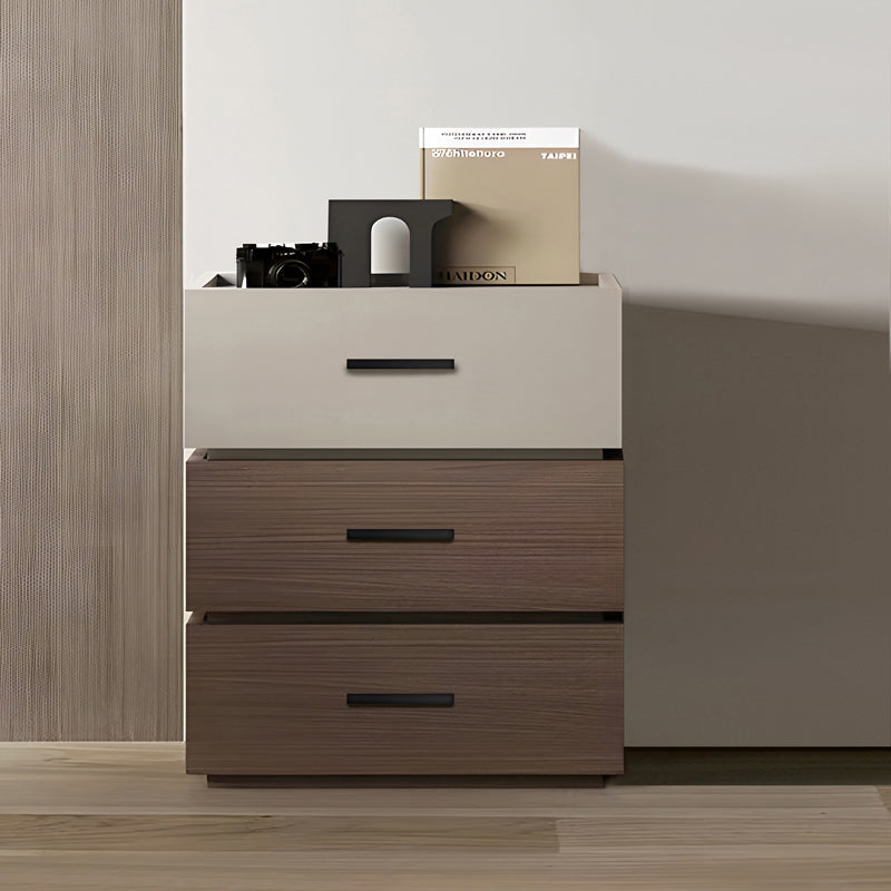 Sonlen pakoworld melamine and mdf bedside table in walnut-beige shade 60x40x66cm