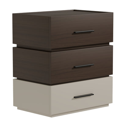Sonlen pakoworld melamine and mdf bedside table in walnut-beige shade 60x40x66cm