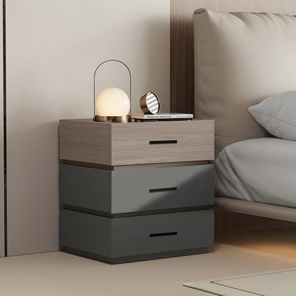 Sonlen pakoworld melamine and mdf bedside table in sonoma-charcoal shade 60x40x66cm