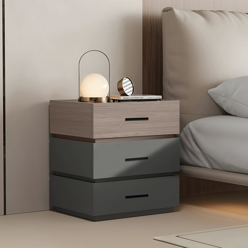 Sonlen pakoworld melamine and mdf bedside table in sonoma-charcoal shade 60x40x66cm