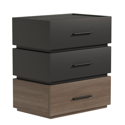 Sonlen pakoworld melamine and mdf bedside table in sonoma-charcoal shade 60x40x66cm