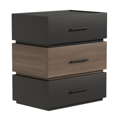 Sonlen pakoworld melamine and mdf bedside table in sonoma-charcoal shade 60x40x66cm