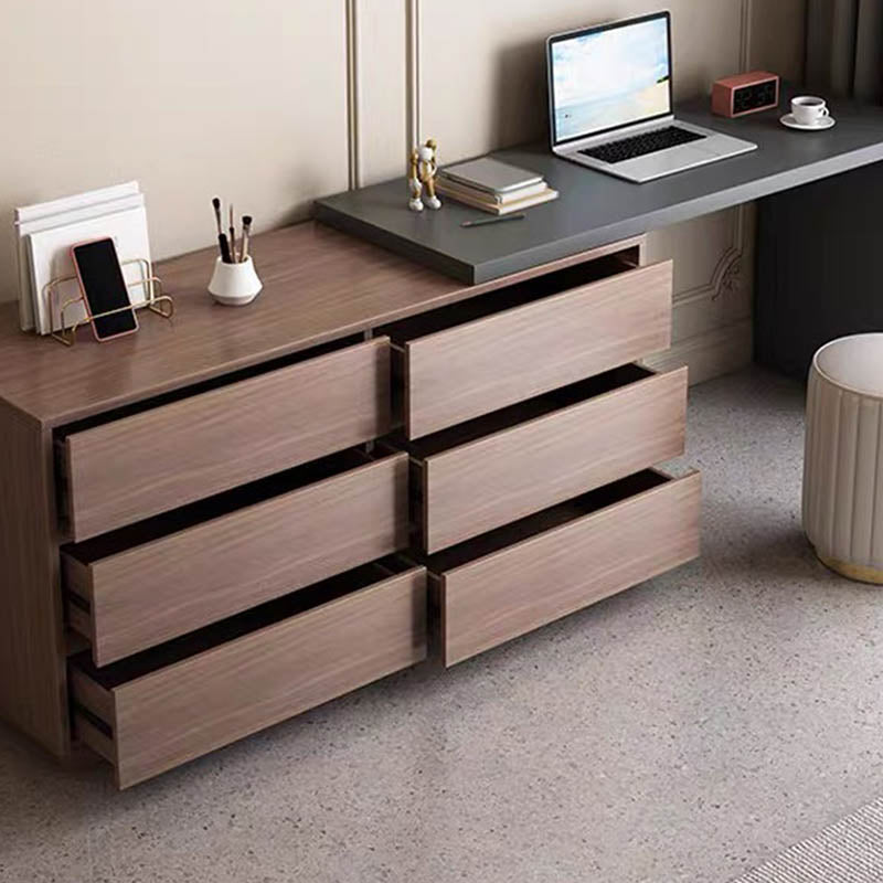 Multifunctional desk with integrated drawer unit, Reaze MDF in light walnut-anthracite color 120x50x73.5 cm.