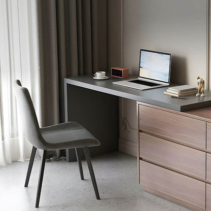 Multifunctional desk with integrated drawer unit, Reaze MDF in light walnut-anthracite color 120x50x73.5 cm.