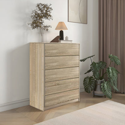 Kuanger mdf chest of drawers in natural shade 80x40x109cm