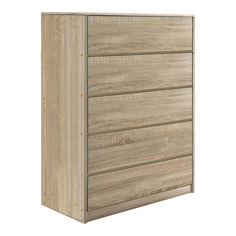 Kuanger mdf chest of drawers in natural shade 80x40x109cm
