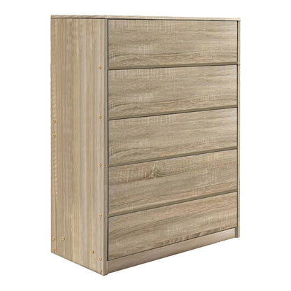 Kuanger mdf chest of drawers in natural shade 80x40x109cm