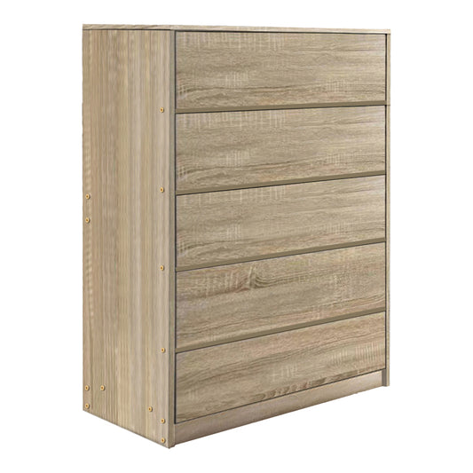 Kuanger mdf chest of drawers in natural shade 80x40x109cm