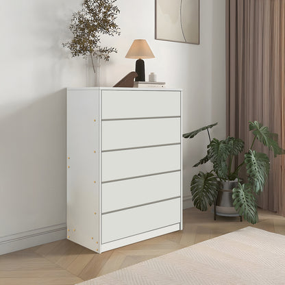 Kuanger mdf chest of drawers in white shade 80x40x109cm