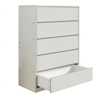 Kuanger mdf chest of drawers in white shade 80x40x109cm
