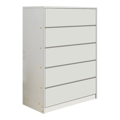 Kuanger mdf chest of drawers in white shade 80x40x109cm