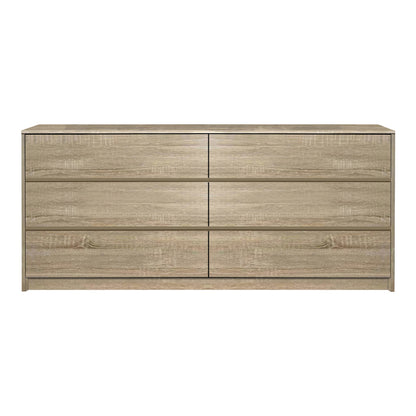 Kuanger mdf chest of drawers in natural shade 120x40x70cm
