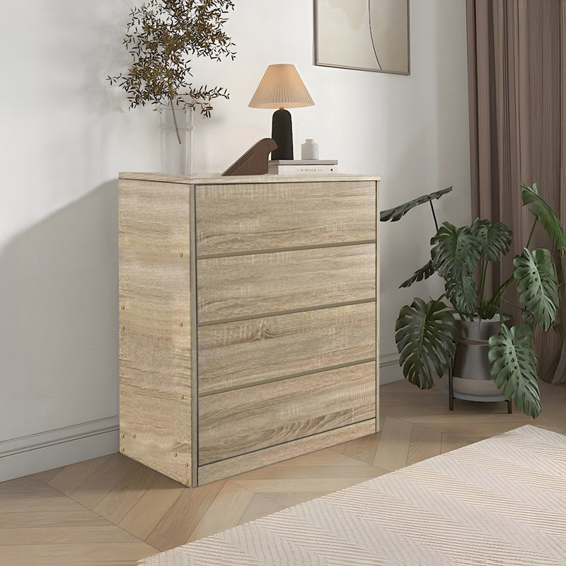 Kuanger mdf chest of drawers in a natural shade 80x40x89cm