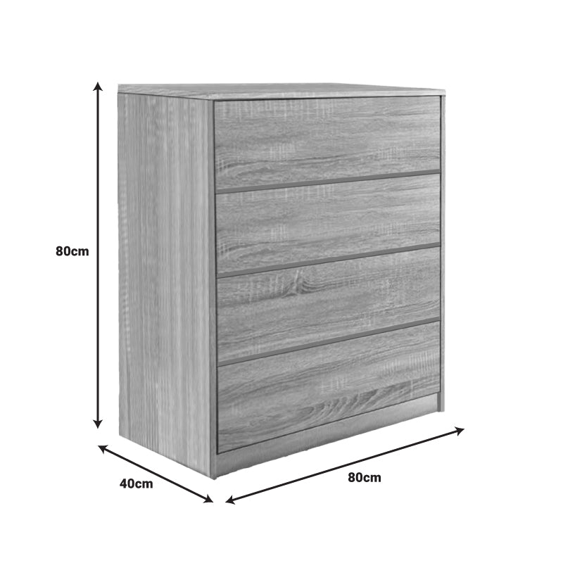 Kuanger pakoworld mdf chest of drawers in a natural shade 80x40x80cm